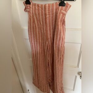 A pink and white Abercrombie & Fitch stripe pants, high waisted, new with tags